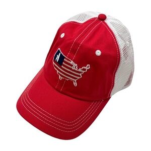 NWOT Johnnie-O American Flag Embroidered Logo Mesh Back Hat Patriotic USA